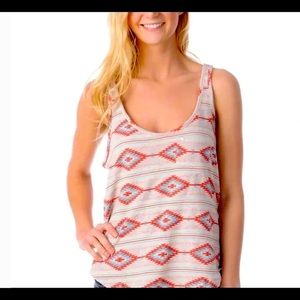 Obey Aztec Southwest Tribal Print Cotton Tank Medium